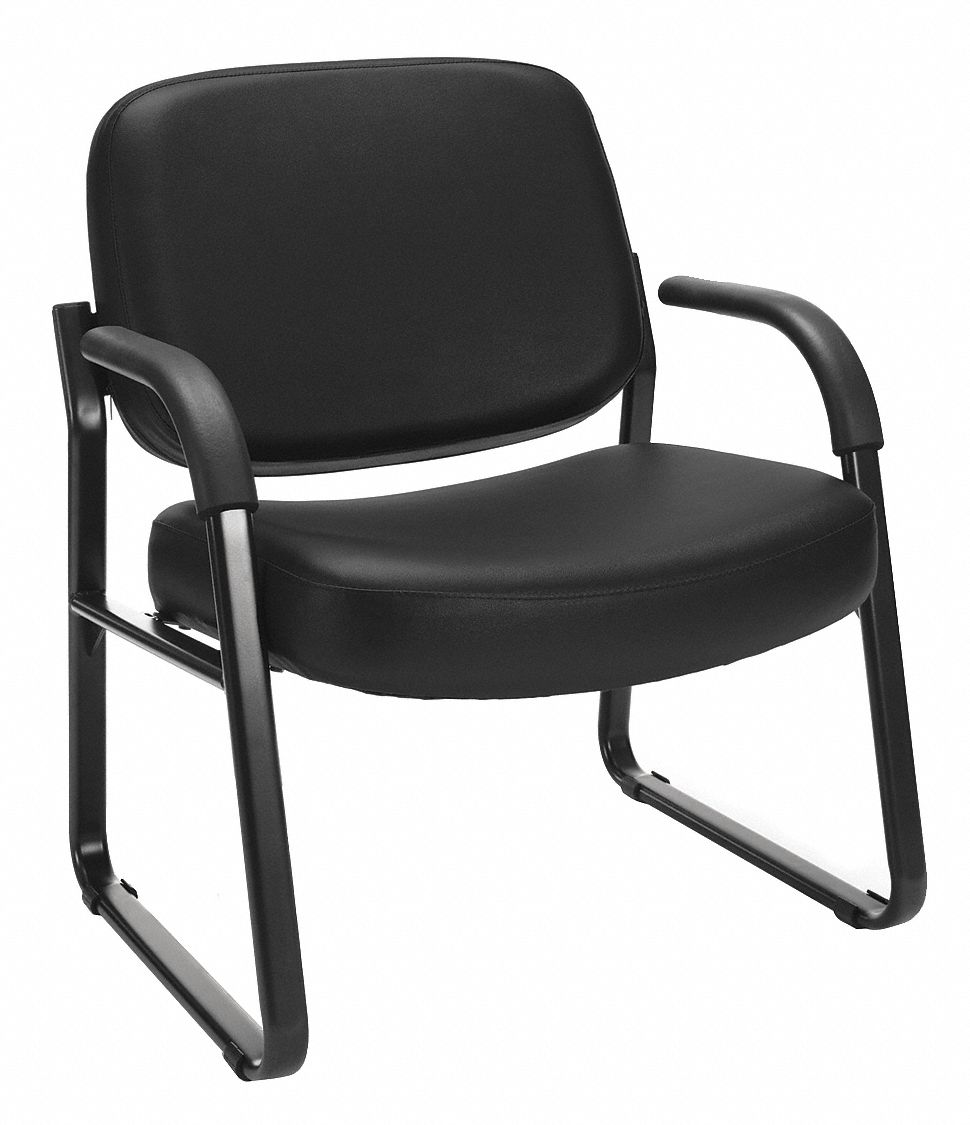OFM INC Arm Chair, Black, Vinyl/Plastic/Metal 46KL94407VAM606