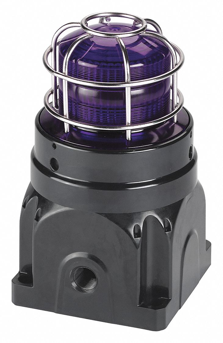 Strobe Light: Xenon, 120V AC, 8 15/16 in Overall Ht, 5 7/32 in Overall Lg, Magenta