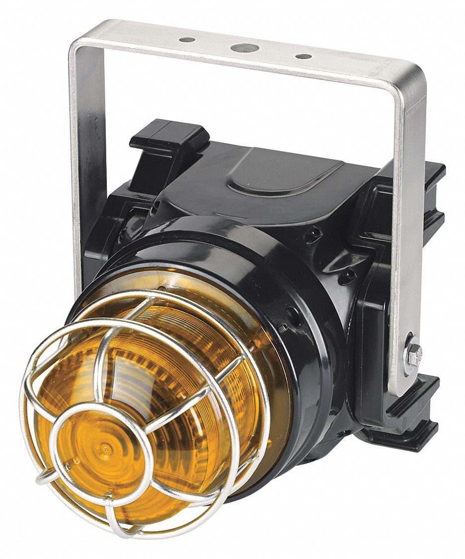 Strobe Light: Xenon, 24V DC, 8 15/16 in Overall Ht, 8 15/32 in Overall Lg, Amber