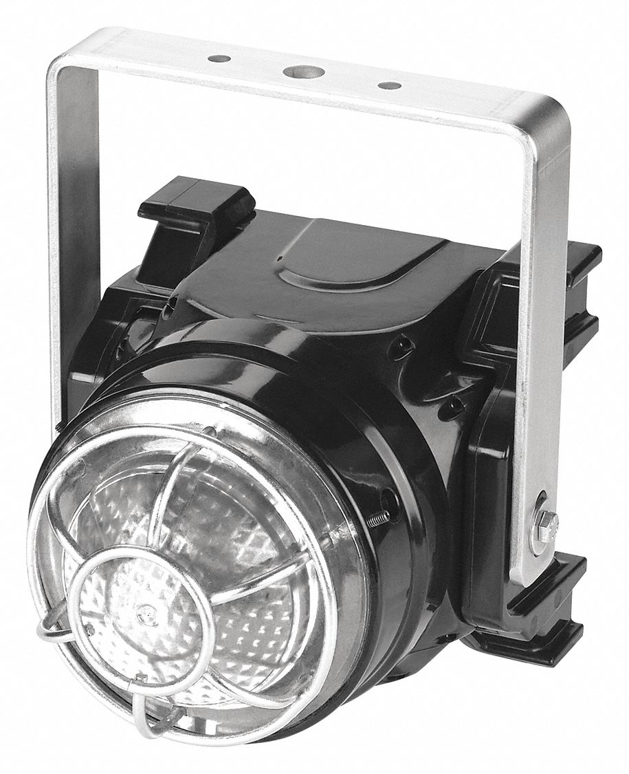 Warning Light: LED, 120 to 240V AC, 7 1/2 in Overall Ht, 5 7/32 in Overall Lg, Clear