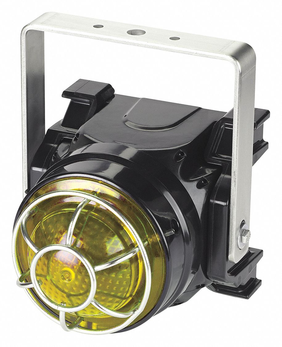Warning Light: LED, 120 to 240V AC, 7 1/2 in Overall Ht, 5 7/32 in Overall Lg, Yellow