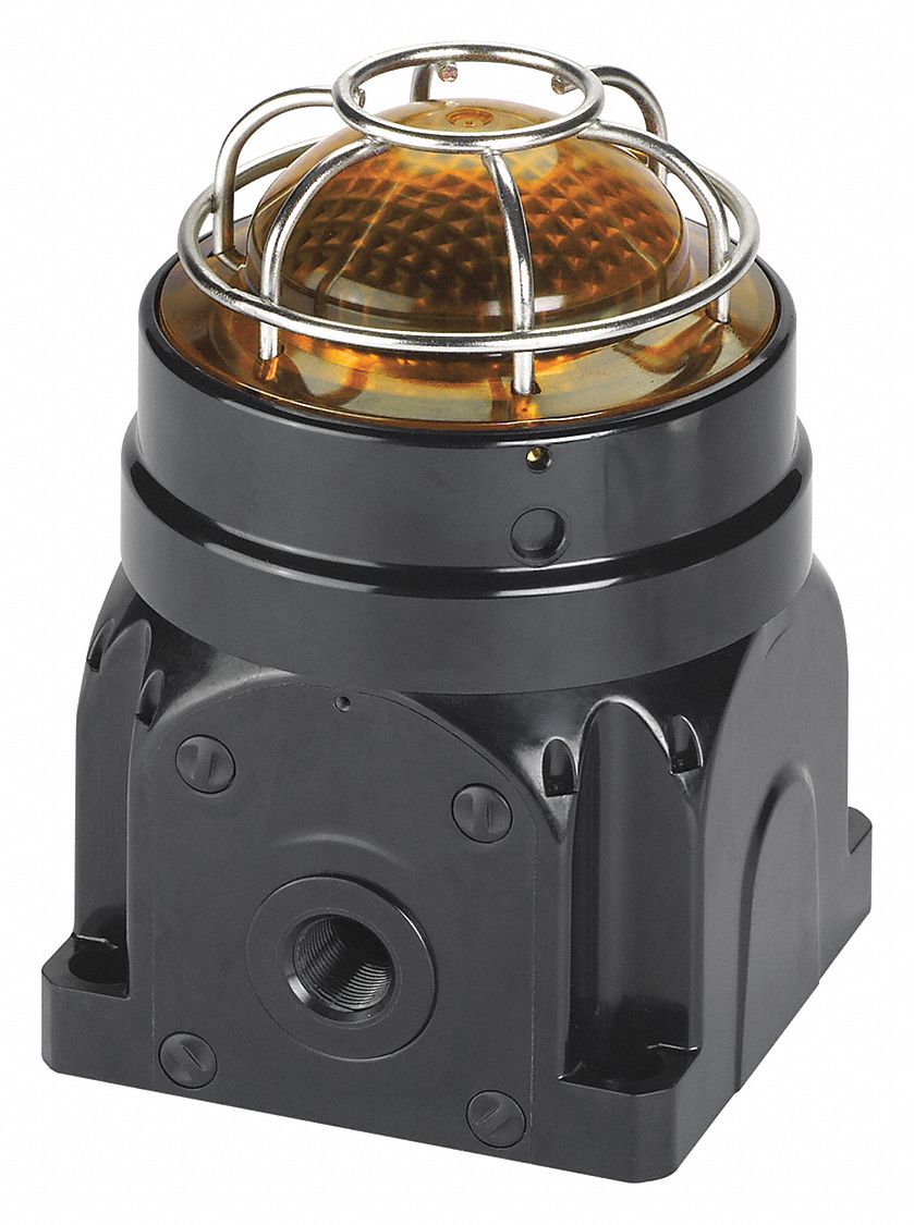 Warning Light: LED, 24V DC, 7 1/2 in Overall Ht, 5 7/32 in Overall Lg, Amber