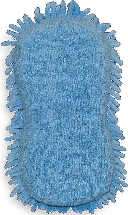 EPONGE MICROFIBRE ET CHENILLE BLEUE