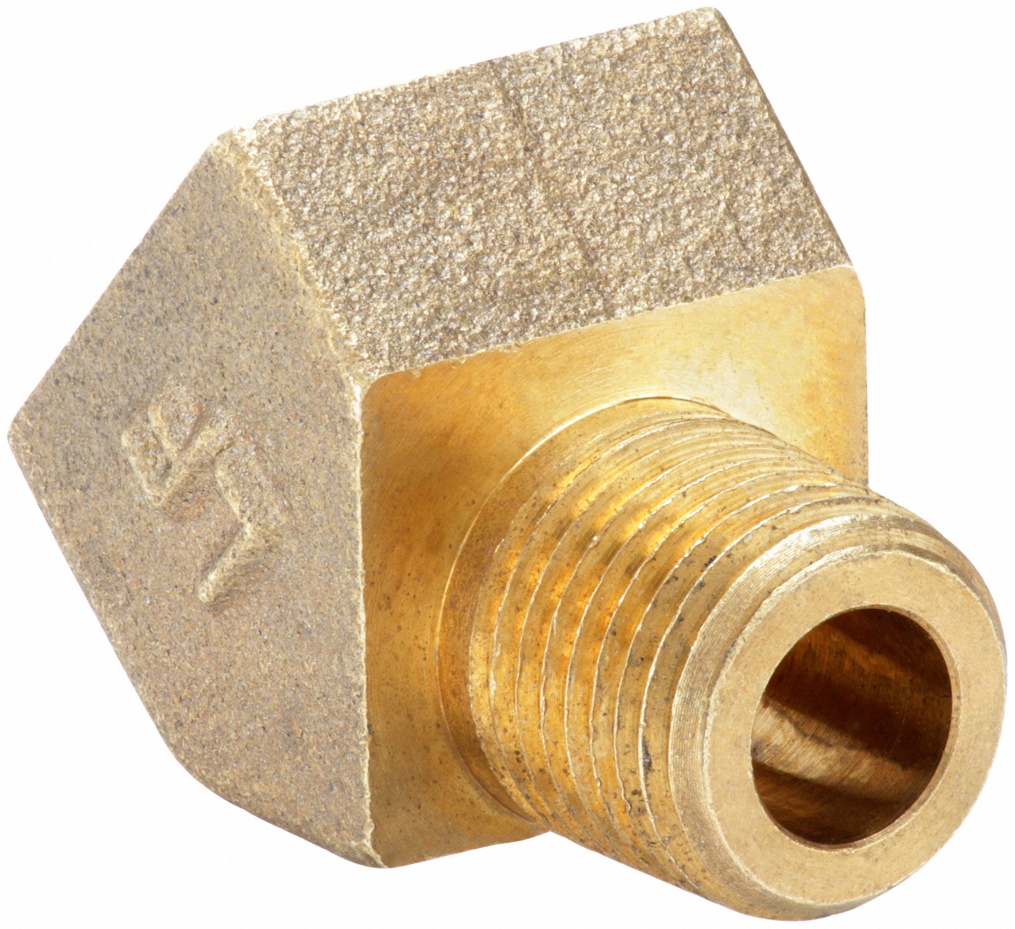 45° Extruded Street Elbow: Brass, 1/8 in x 1/8 in Fitting Pipe Size, Male NPT x Female NPT