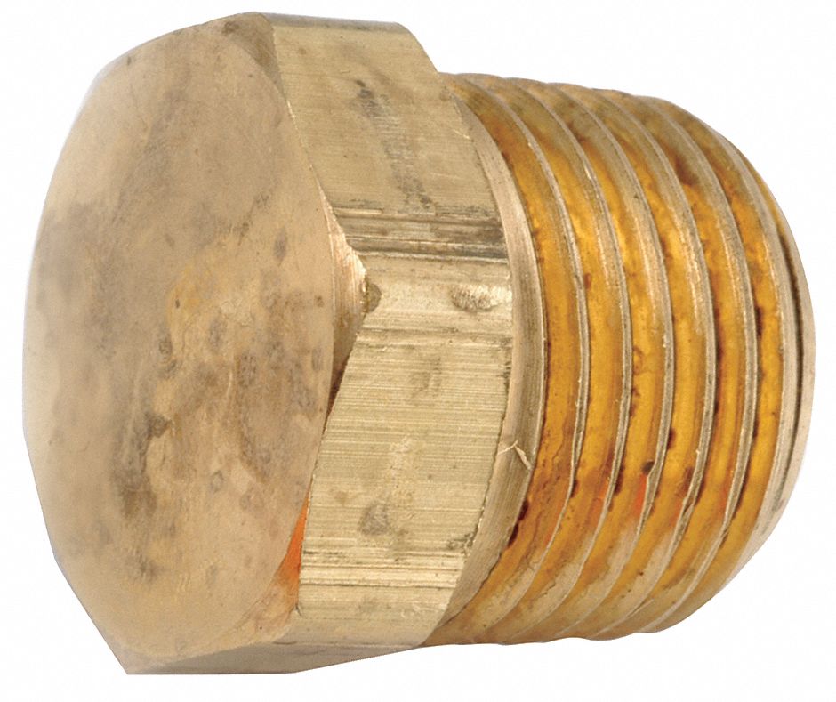 Cored Hex Head Plug 1/4"G Male Thread Connector Coupling Brass Pipe Fitting 