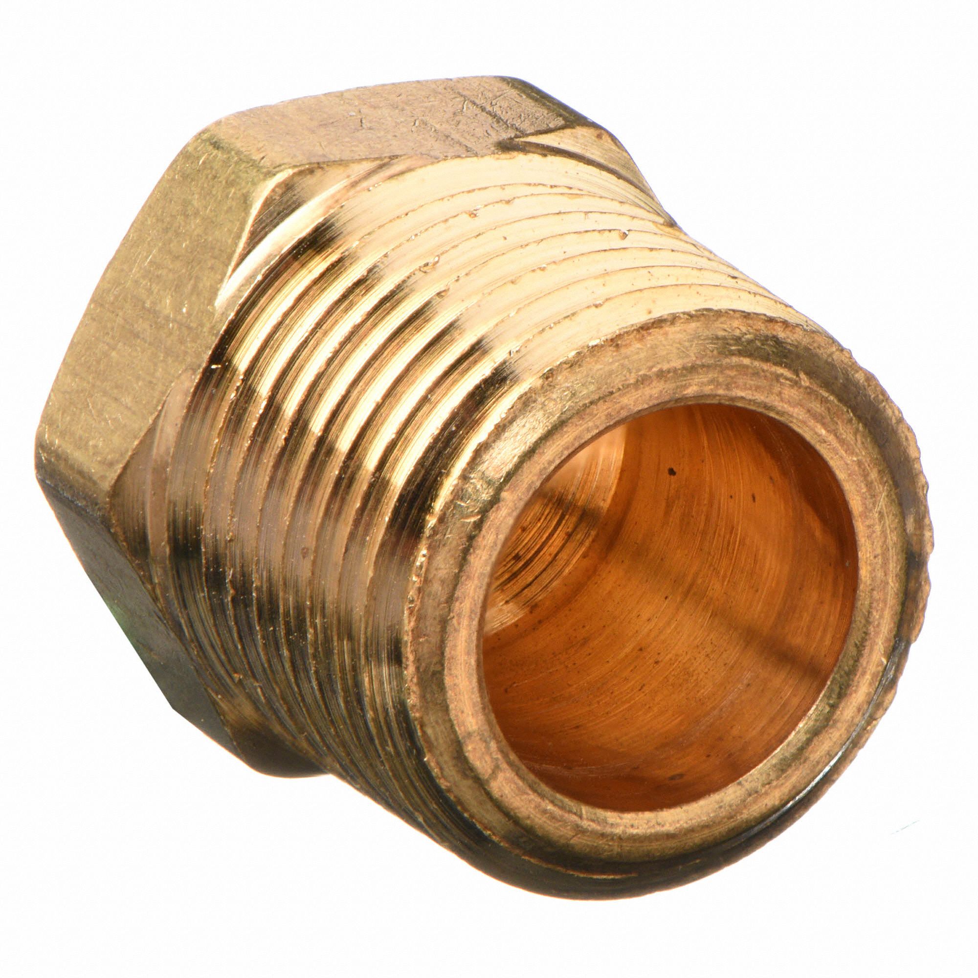 GRAINGER APPROVED Brass Hex Head Plug, MNPT, 3/8 in Pipe Size, 1 EA