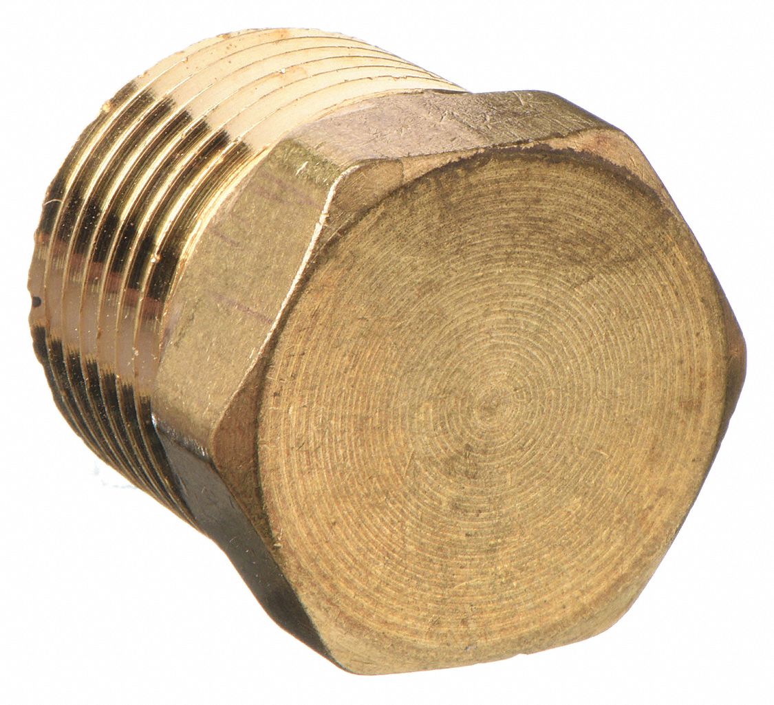 BOUCHON TETE HEX, LAITON,3/8 PO