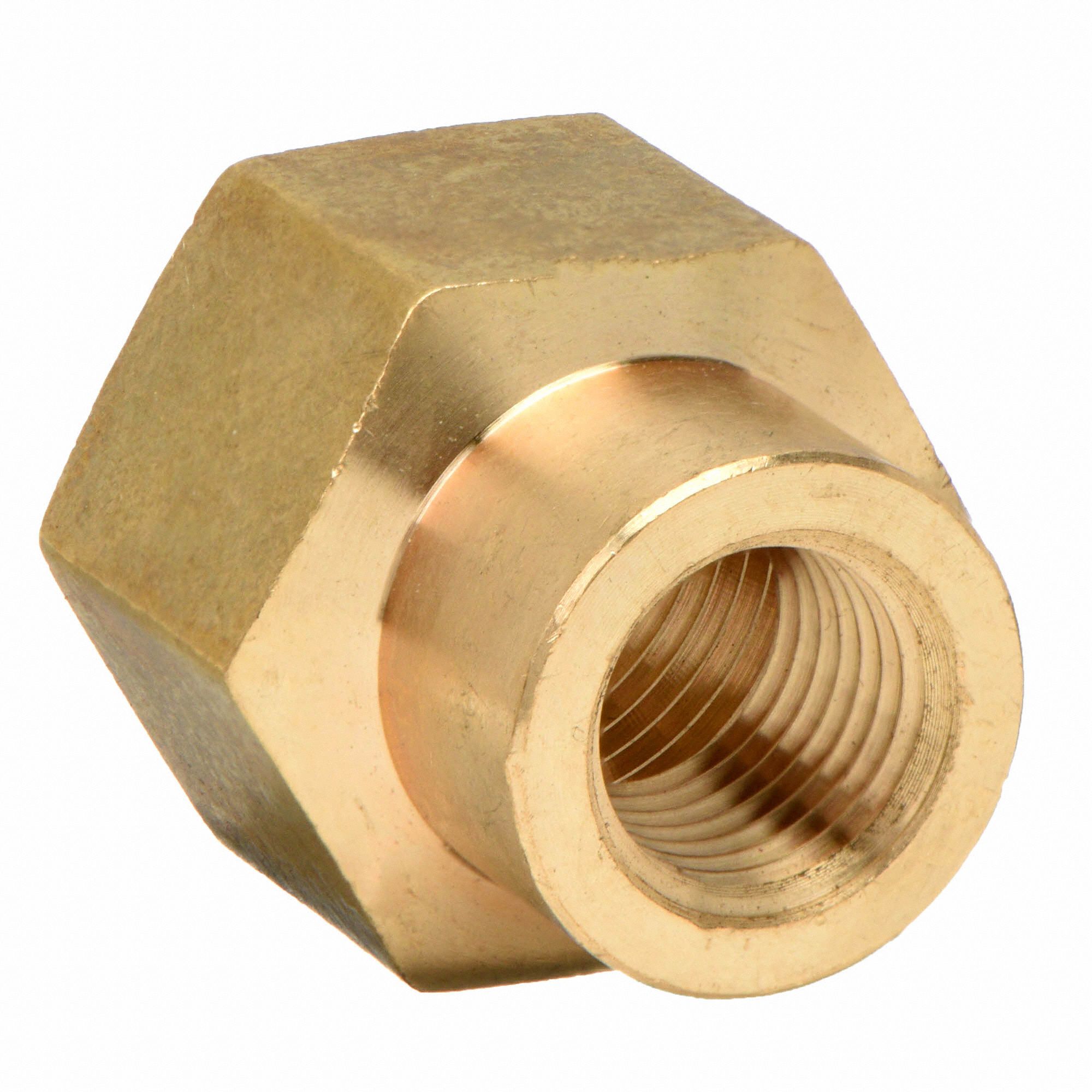 GRAINGER APPROVED Brass Reducing Coupling, FNPT, 3/8 in x 1/4 in Pipe