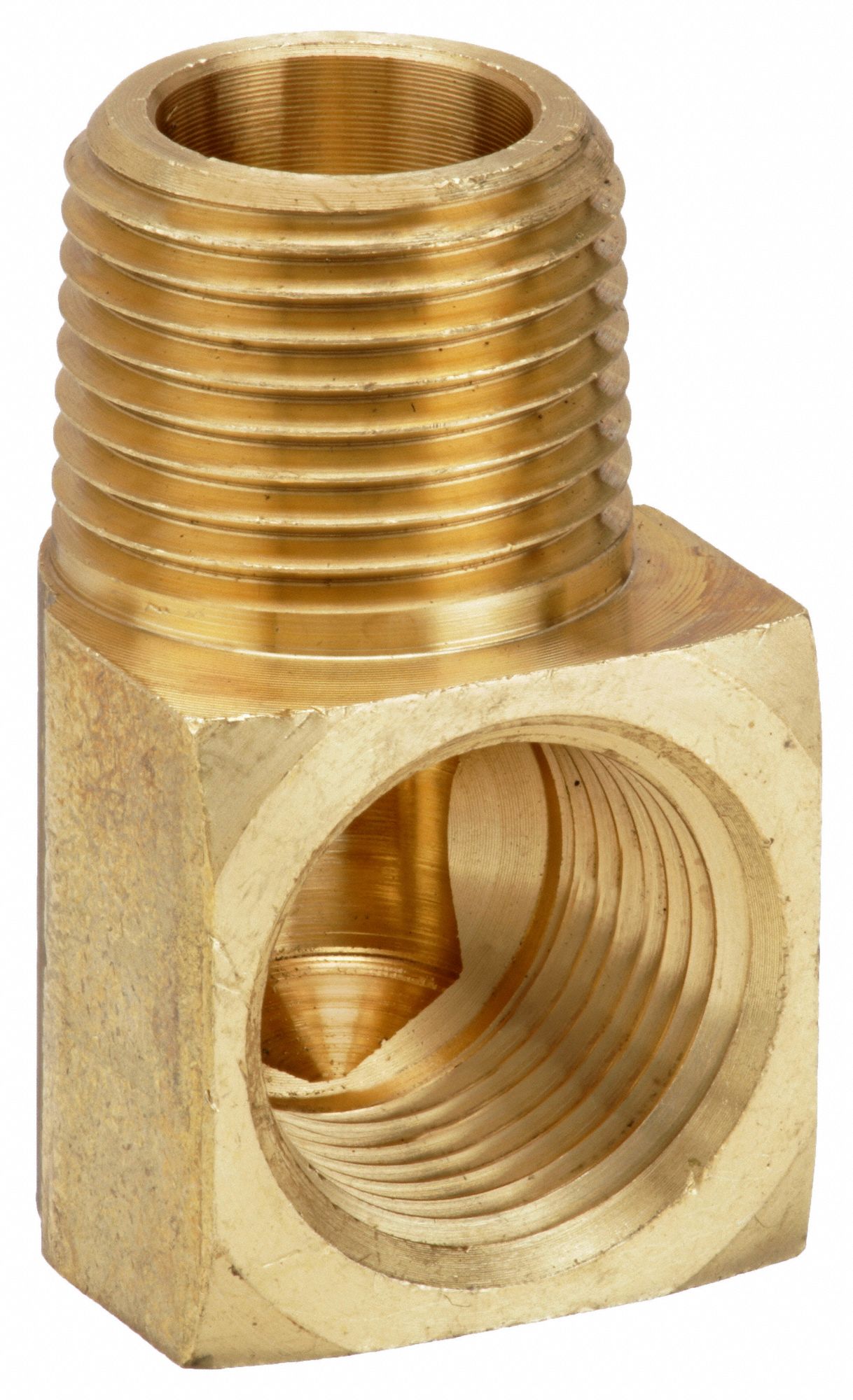 90 °  EXTRUDED STREET ELBOW: BRASS, ⅜ IN X ⅜ IN FITTING, MALE NPT X FEMALE NPT, ELBOW