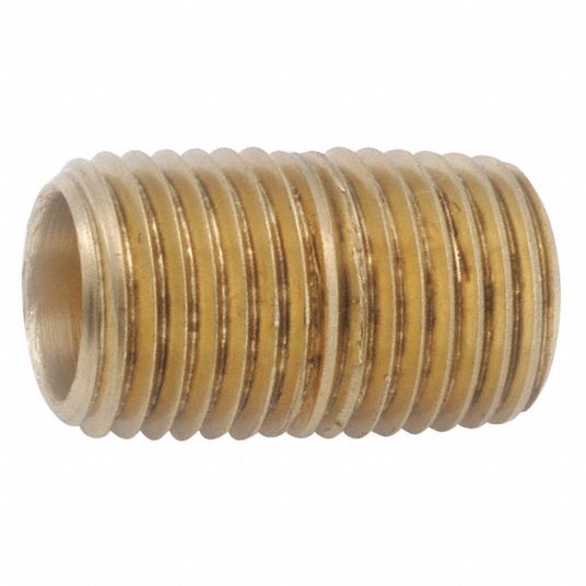 GRAINGER APPROVED Nipple Low Lead Brass, 1/2 in Nominal Pipe Size, 51/