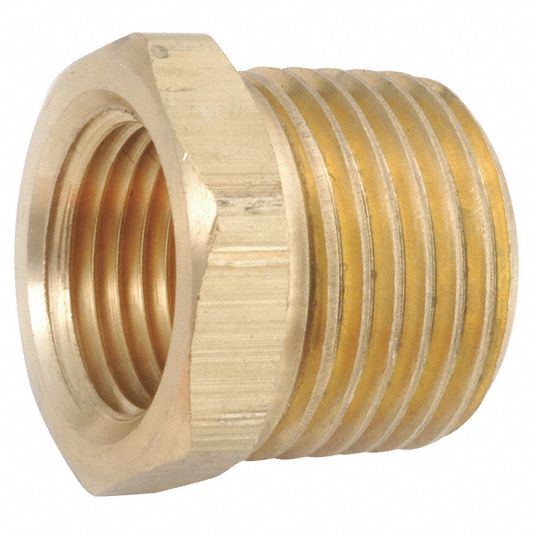 GRAINGER APPROVED Brass Hex Bushing, MNPT x FNPT, 3/4 in x 1/2 in Pipe ...