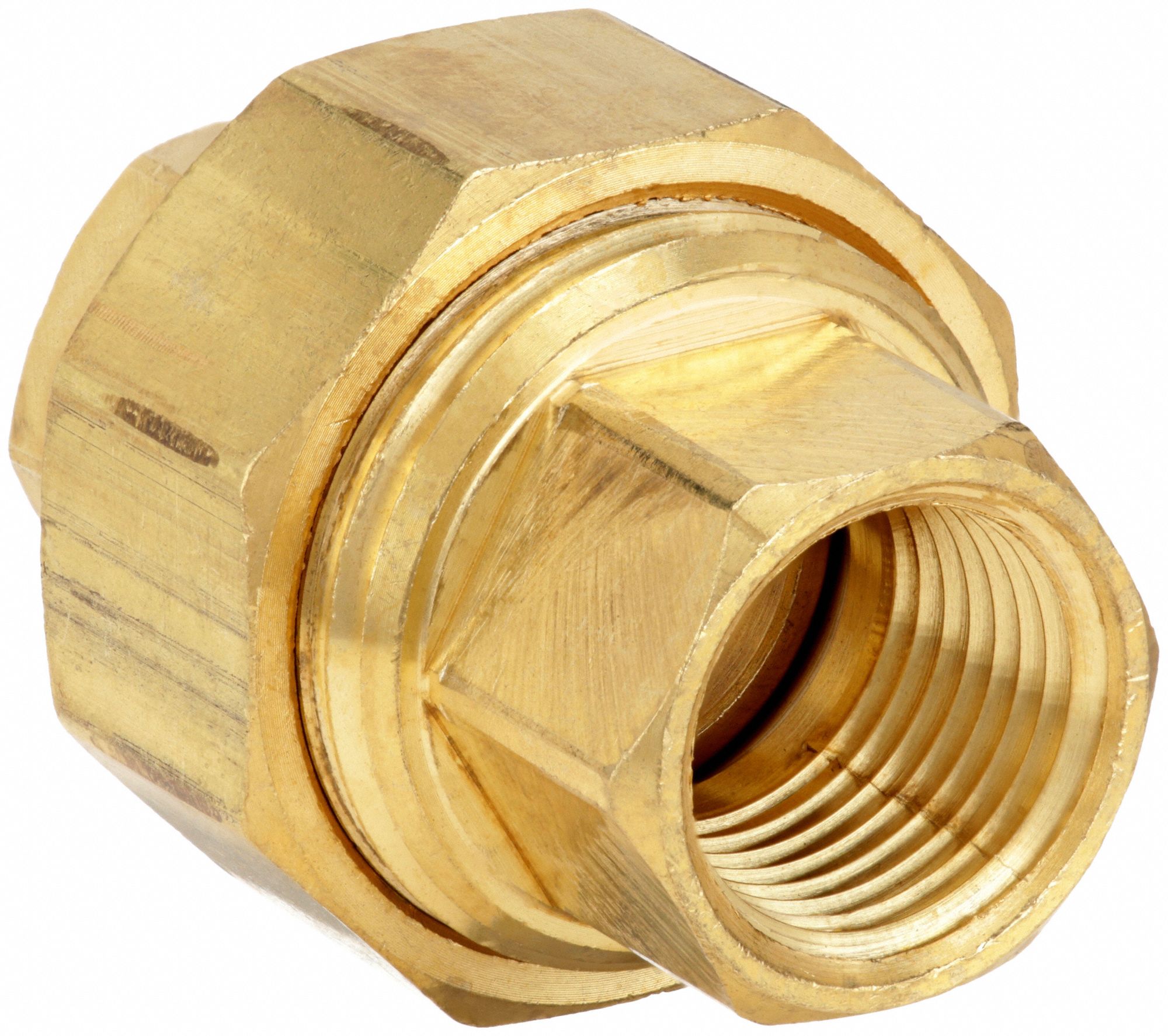 Union: Brass, 1/2 in x 1/2 in Fitting Pipe Size, Female NPT x Female NPT, 2  in Overall Lg