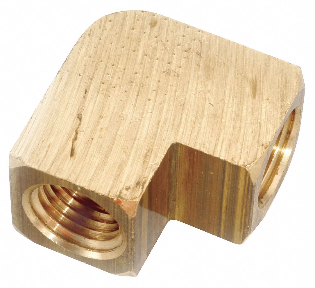 GRAINGER APPROVED 90° Extruded Female Elbow Brass, 1/4 in x 1/4 in