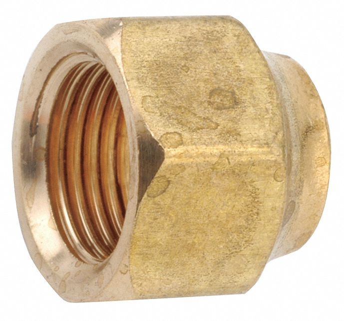 FORGED NUT: BRASS, COMPRESSION, FOR ¾ IN TUBE OD, 1 1/16-14 THREADING SIZE