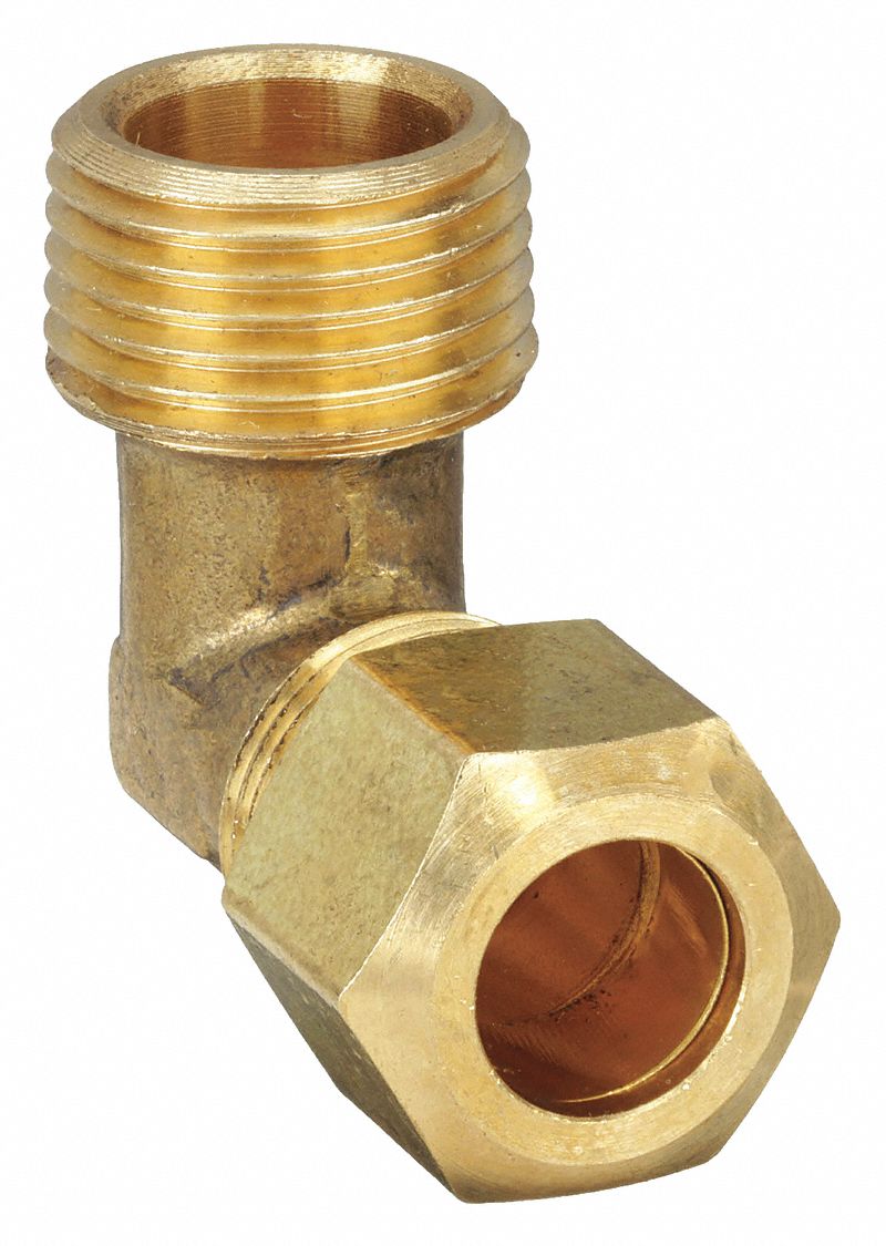 MALE ELBOW, 90 ° : BRASS, COMPRESSION X MNPT, ⅜ IN PIPE SIZE, FOR ⅜ IN TUBE OD
