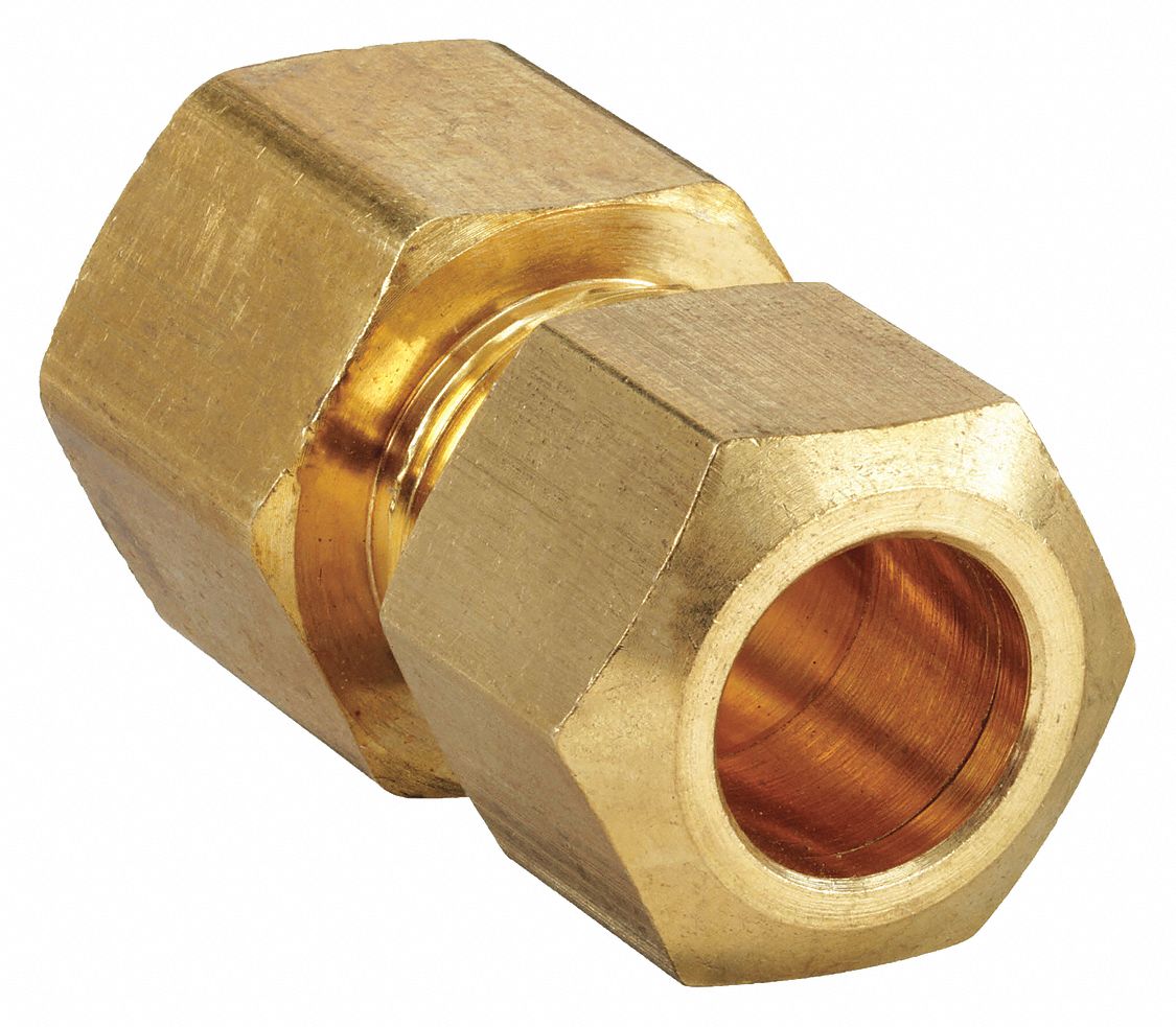 FEMALE CONNECTOR: BRASS, COMPRESSION X FNPT, ¼ IN PIPE SIZE, FOR ⅜ IN TUBE OD