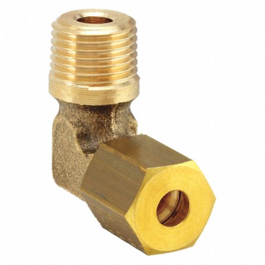 Legris Brass Pipe Fitting, 90° Compression Elbow, Male R 1/8in to