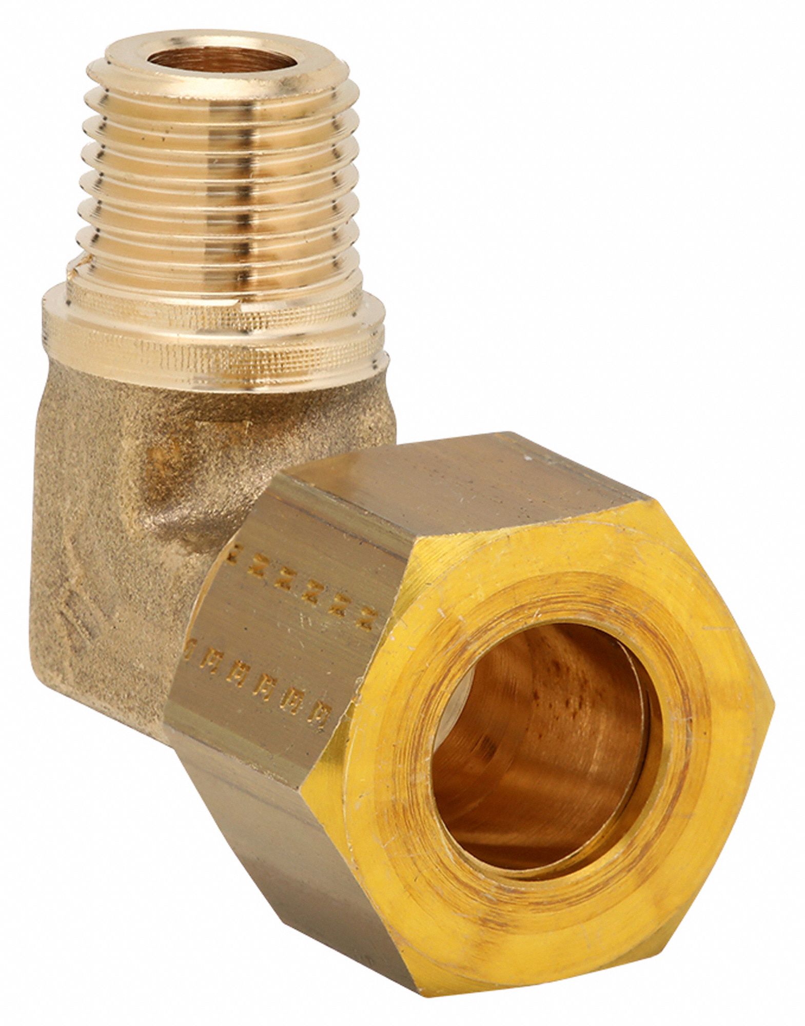 Compression Fitting Elbow: 10 mm OD x 1/2 in Pipe Fitting Size, Compression x MBSPT, 10 PK