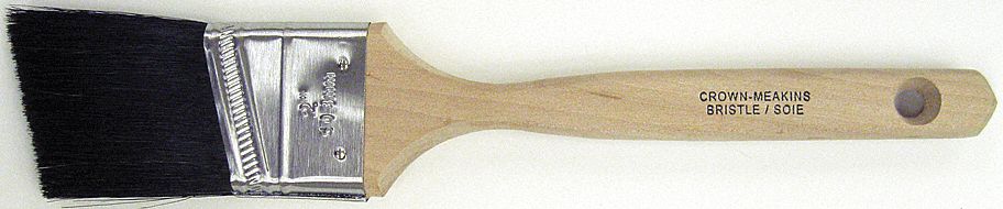 PINCEAU, ANGULAIRE, BRUT, 11 1/2PO LONGX2PO LARGX9/16PO EPAIS, POILS SOIE PORC PURE / BOIS