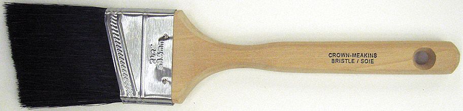 PINCEAU, ANGULAIRE, BRUT, 11 1/2PO LONGX2PO LARGX9/16PO EPAIS, POILS SOIE PORC PURE / BOIS