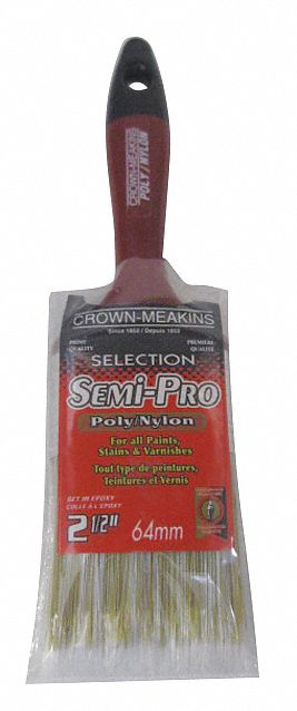 PAINTBRUSH, SEMI-PRO, BLACK/RED, 10 1/4 IN L/13/16 IN THICK, POLY/NYLON/PLASTIC/TIN