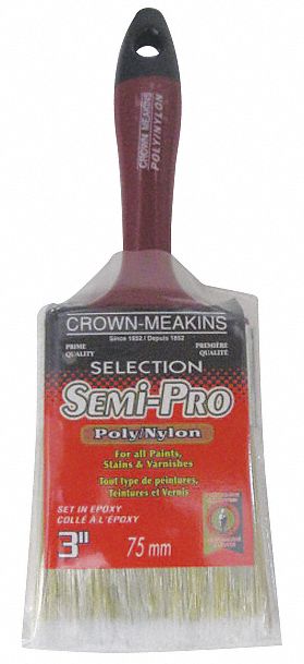 PAINTBRUSH, SEMI-PRO, RED/BLACK, 10 IN L/7/8 IN THICK, POLY/NYLON/TIN/PLASTIC