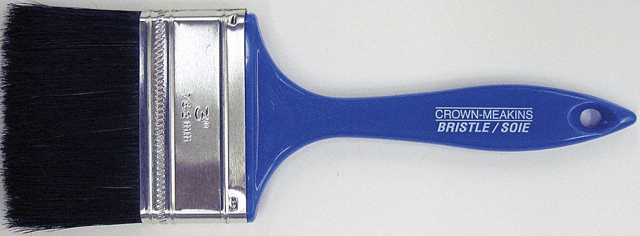 PAINTBRUSH, FLAT, BLUE, 9 1/2 IN L/1/2 IN THICK, PURE CHINA BRISTLE/PLASTIC/TIN