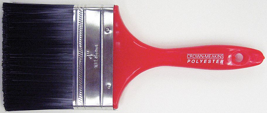 PAINTBRUSH, FLAT, RED, 10 IN L/11/16 IN THICK, PLASTIC/POLYESTER