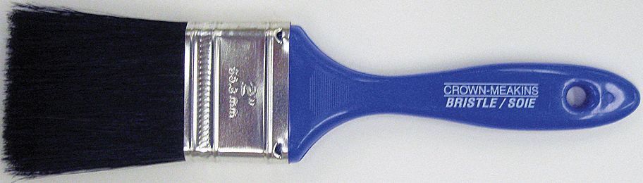 PINCEAU CLASSIQUE, PLATE, BLEU, 9 POLX9/16PO EPAIS, ETAIN / PLASTIQUE / POILS SOIE PORC PURE