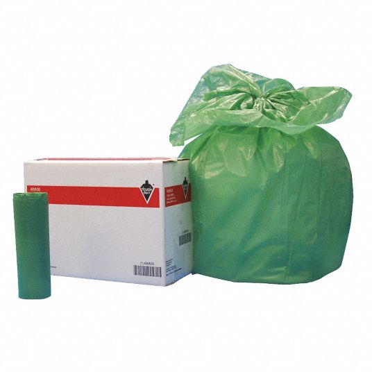 Biohazard Bags, 35 gal, LDPE, Green, No Legend, PK 100 Grainger