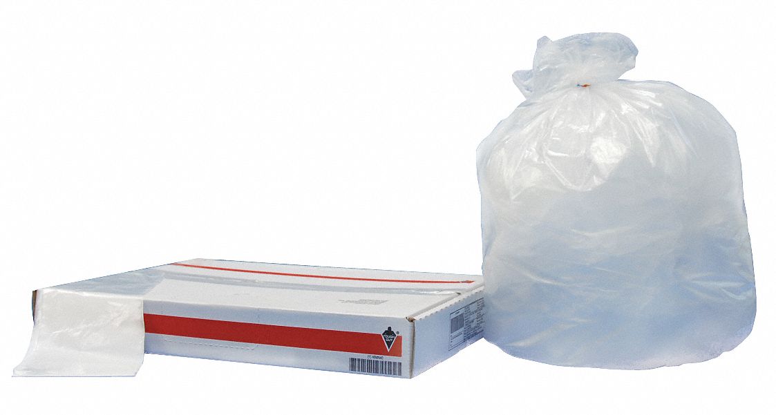 65 gal, LLDPE, Flat Pack, Clear, PK 50 - Grainger