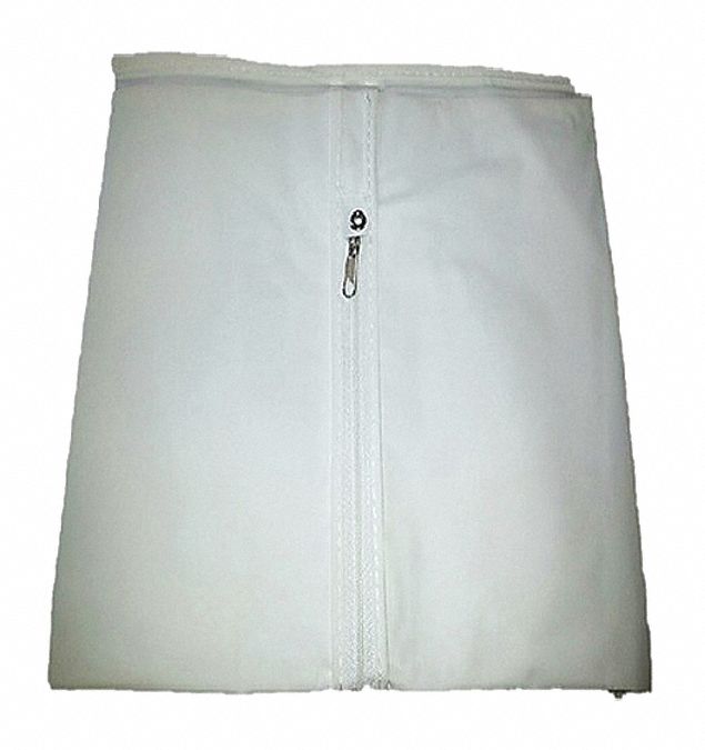 Body Bag: White, Curved Zipper, 22 in Overall Wd, Vinyl, 30 in Overall Lg, 10 PK