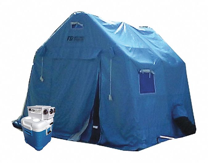 Firefighter Rehab Tent: 10 ft Overall Lg, 10 ft Overall Wd, 9 ft Overall Ht, AC Unit/Shelter