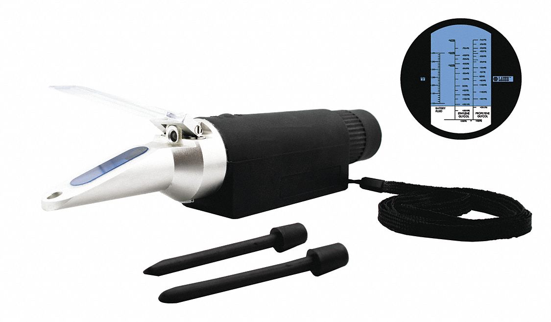 Refractometer: +/- 0.01 SG/+/- 5°F EG Freeze Point/+/- 5°F PG Freeze Point, Auto
