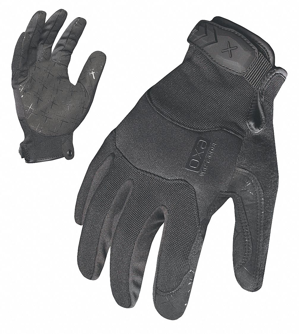 MECHANICS GLOVES, BLACK, WING THUMB, M, HIGH-VISIBILITY