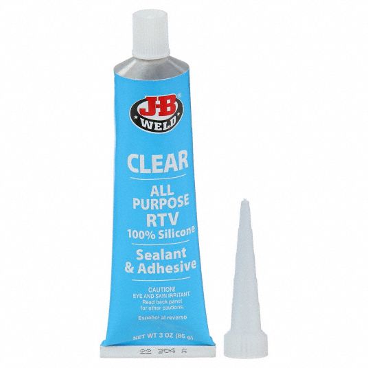 J-B WELD, Clear, 3 oz, Silicone Adhesive Sealant - 46MV86