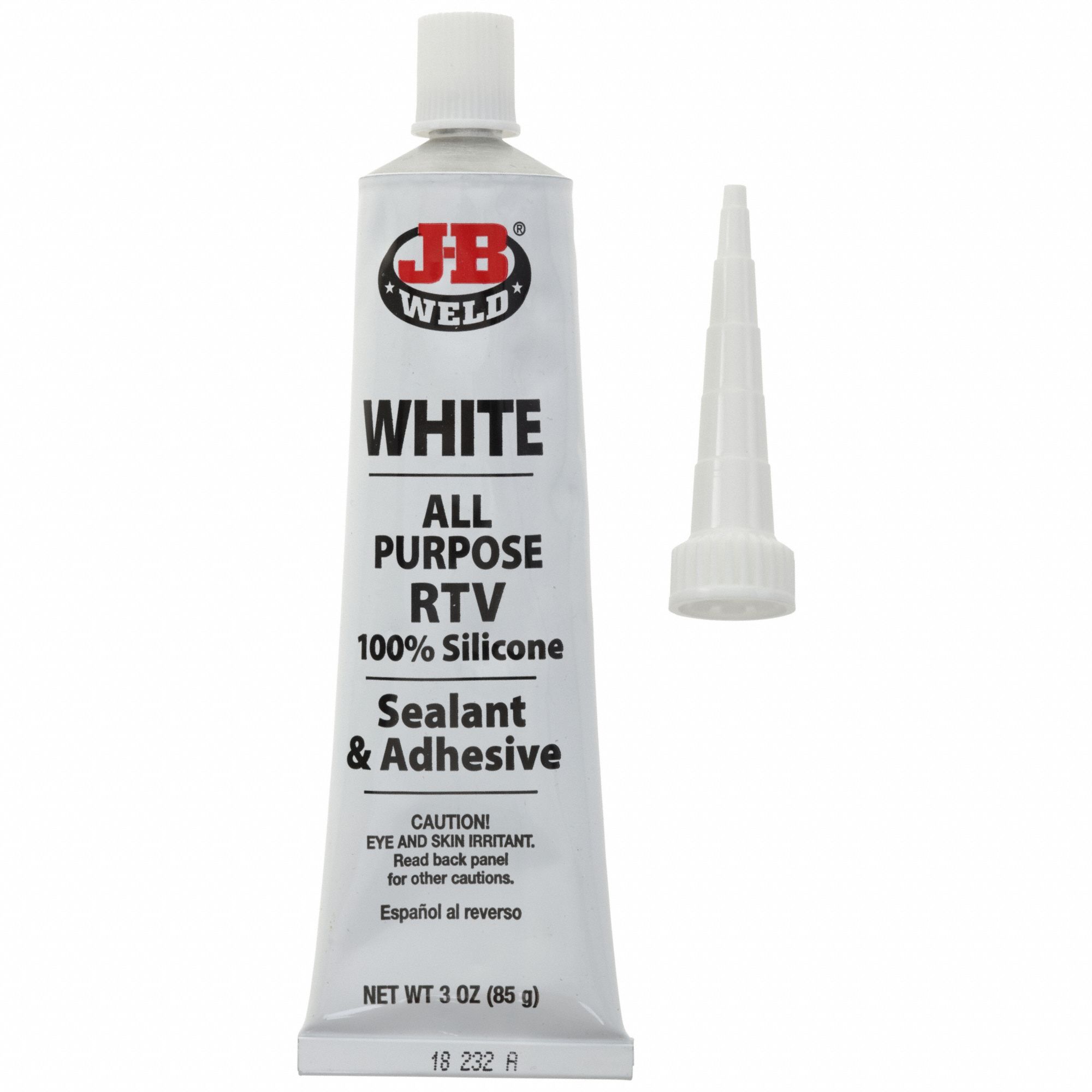 JB WELD, White, 3 oz, Silicone Adhesive Sealant 46MV8731312 Grainger