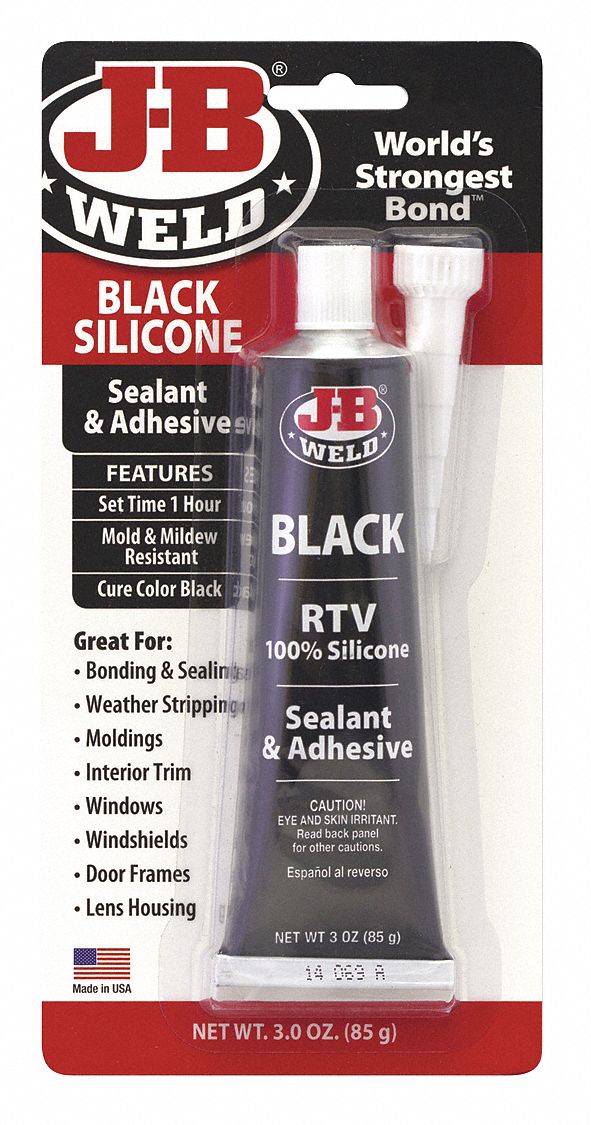 JB WELD Black Sealant, Silicone, 3.0 oz Tube 46MV9031319 Grainger