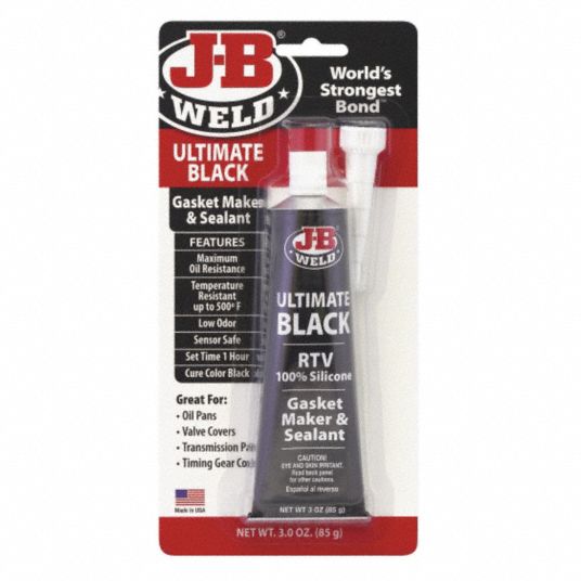 JB WELD Black Sealant, Silicone, 3.0 oz Tube 46MV9232329 Grainger