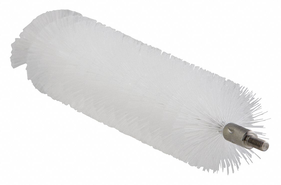 TUBE AND PIPE BRUSH, POLYESTER BRISTLE, WHITE, 1.57 IN BRUSH DIAMETER, 7 IN BRUSH L