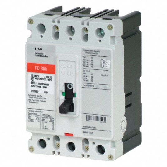 EATON Molded Case Circuit Breaker: 30 A Amps, 65kA at 240/277V AC ...