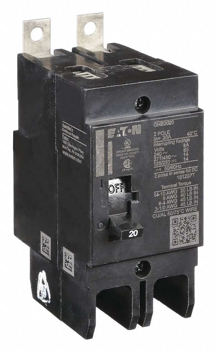 Eaton GHB3070S1 Bolt-On Mount Type GHB Molded Case Circuit Breaker With Shunt Trip 3 Pole 70 Amp 277 480 Volt Ac 125 250 Volt Dc