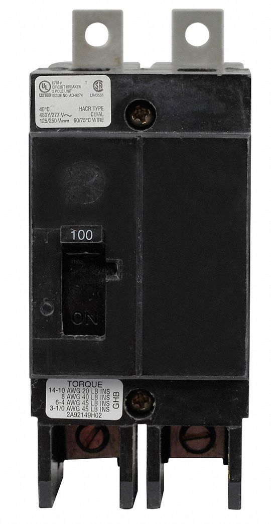 EATON Miniature Circuit Breaker 100 A, 277/480V AC, Single Phase, 14kA at 277/480V AC 46MX47
