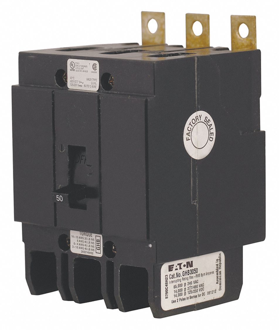 3年保証 即日出荷 1- CUTLER HAMMER Eaton 50A 3P CIRCUIT BREAKER, BAB3050H 3-POLE 