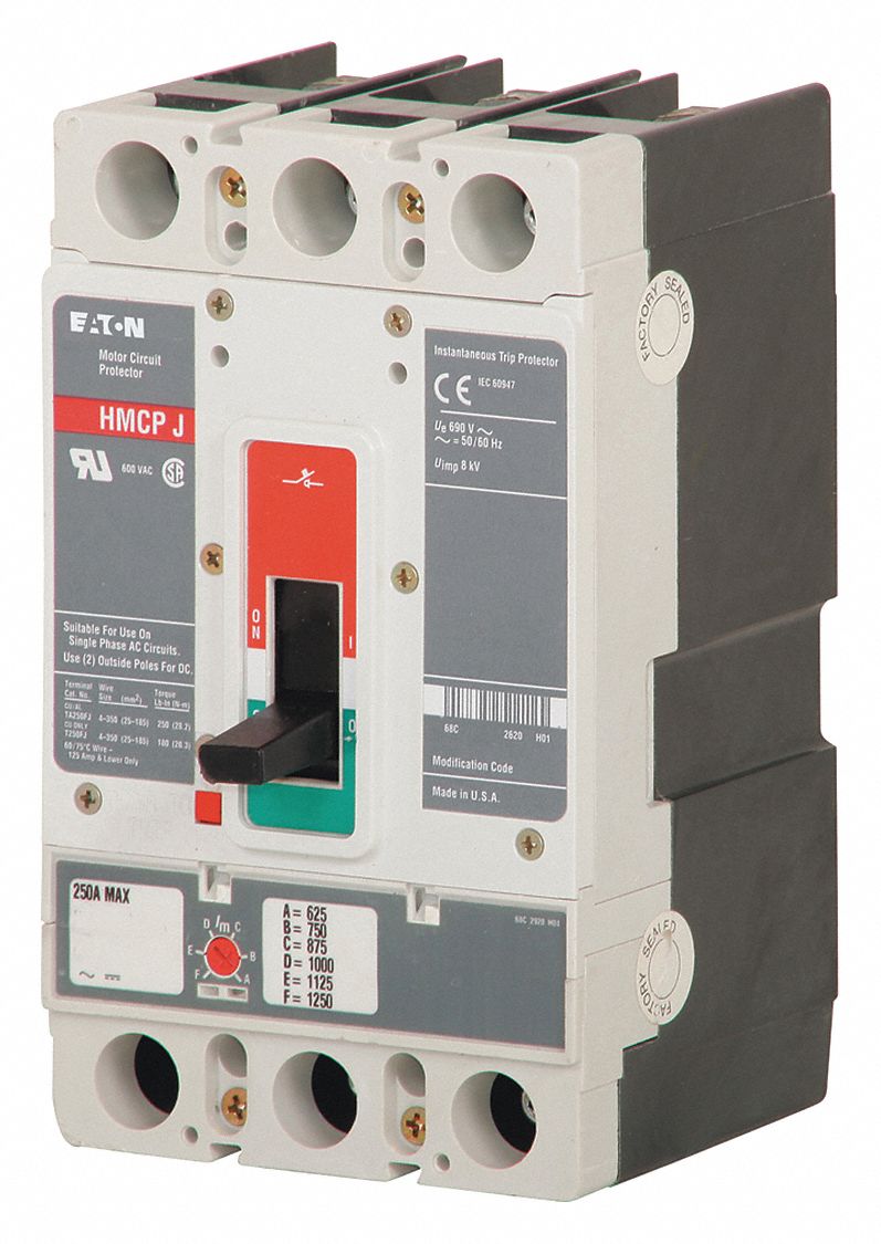 EATON Molded Case Circuit Breaker: 50 A Amps, 65kA at 600V AC, Fixed, ABC,  Line/Load Lug, Std