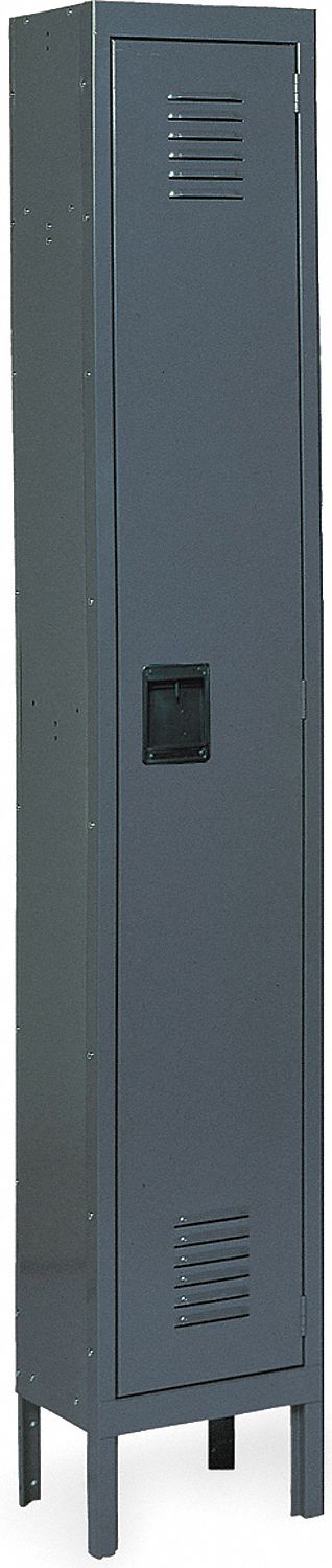 GRAINGER APPROVED 1 TIER LOCKER 1WIDE 12IN GREY - Box and Wardrobe