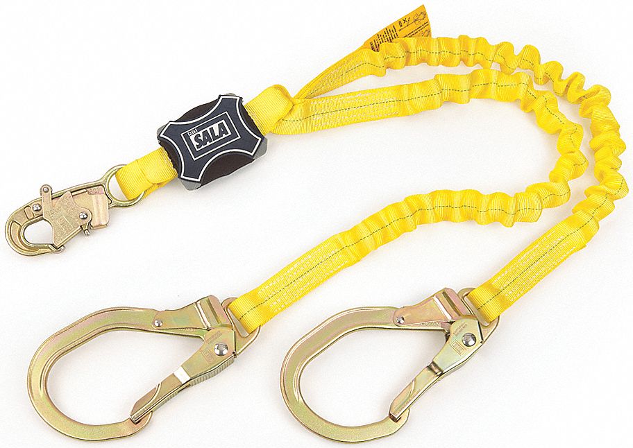 DBISALA EZSTOP E4 LANYARD, ELASTIC WEB WITH REPEL HARDWARE, 6 FT, 2