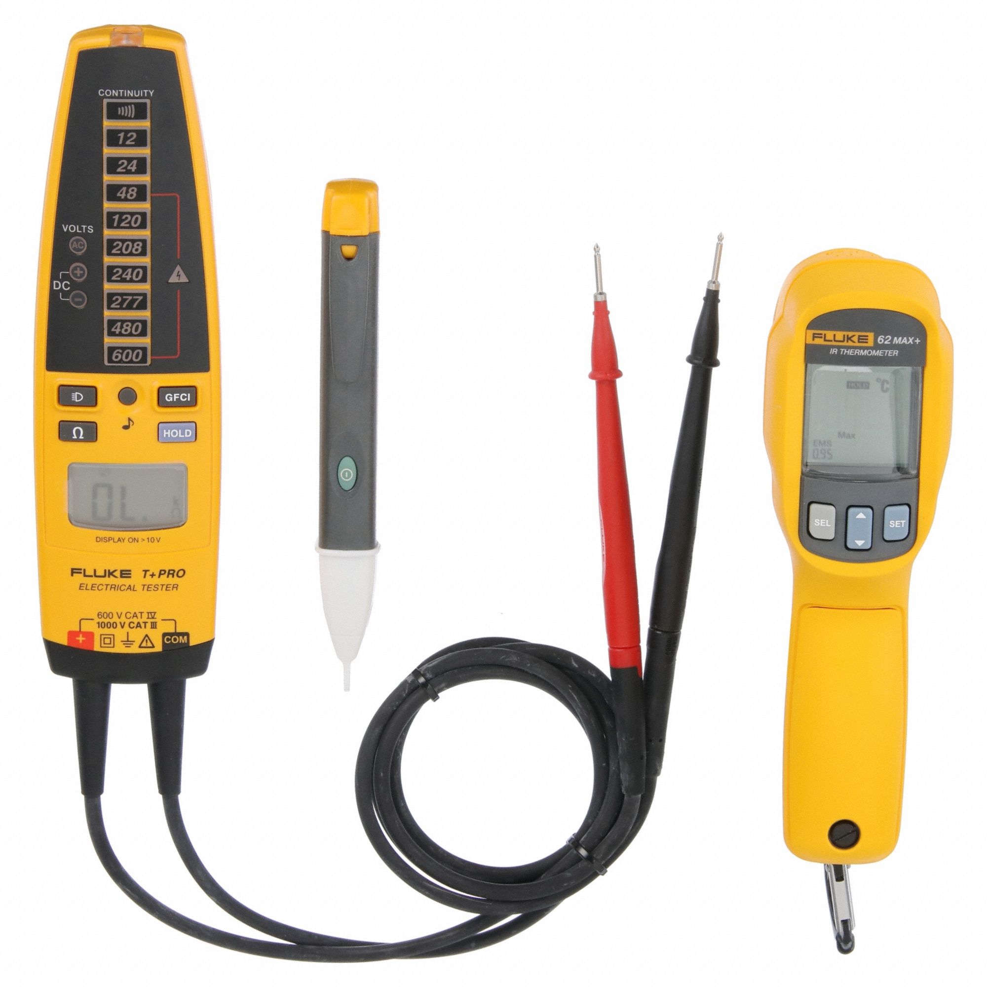 FLUKE, Infrared Thermometer Kit 46N344Fluke62Max+/T+P/1AC Grainger