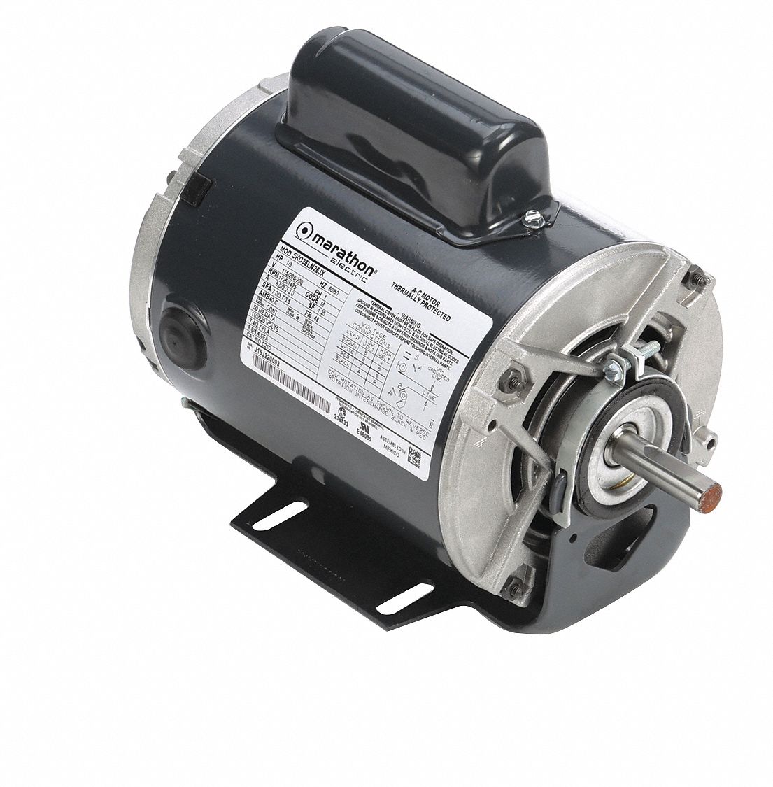 General Purpose Motor: Single Phase, 1/3 hp, 115/208-230V AC, 48 Frame Size, 1, 725 RPM, Auto