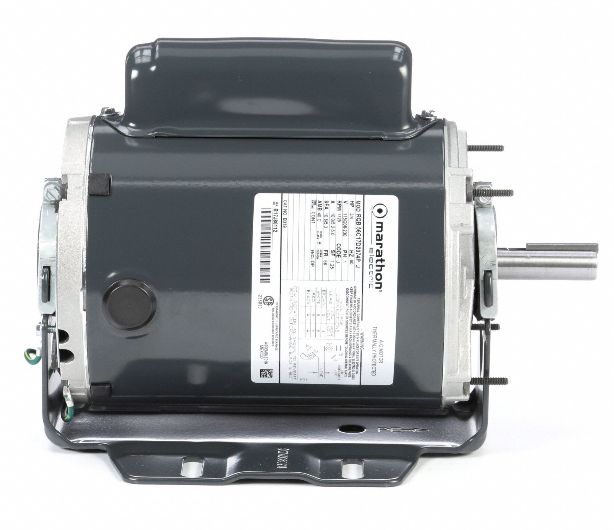 MARATHON MOTORS General Purpose Motor Open Dripproof, Cradle Base